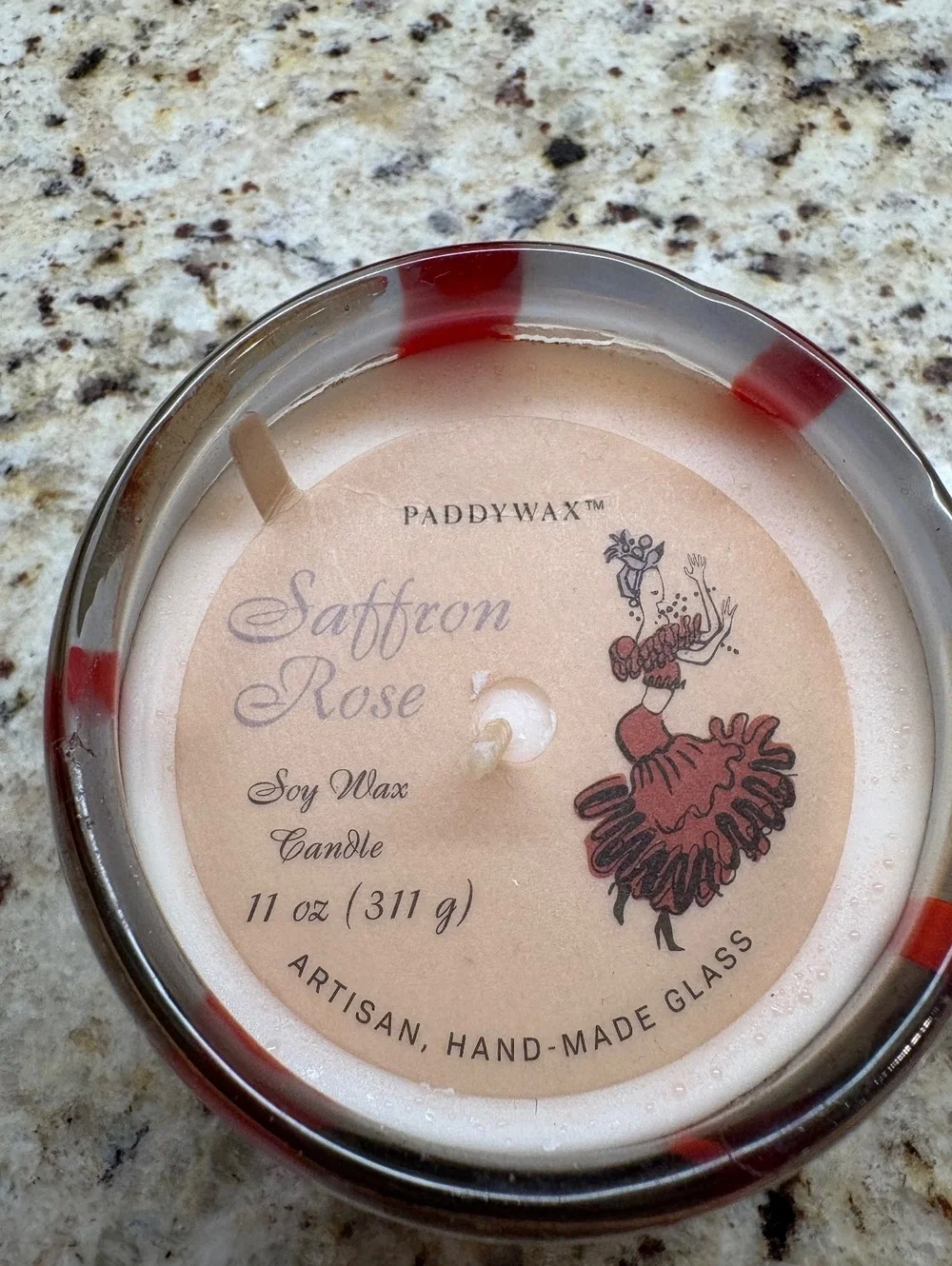 Paddywax Saffron Rose Soy Wax Candle 11 oz Artisan Hand-Made Glass New